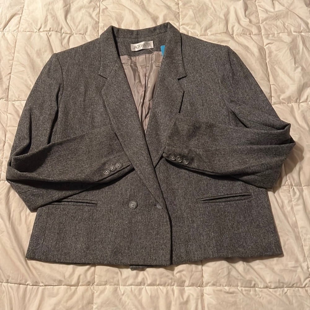 Vintage wool Jack Winter coat size 16 wool blend gray goes with everything!